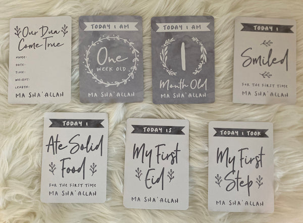 Muslim Baby Milestone Cards