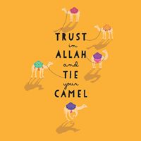 Fun 'Trust Allah' Camel Print