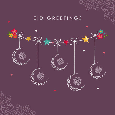 Eid Greetings -Mauve Crescents