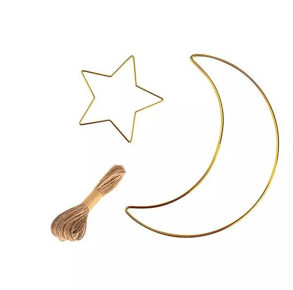 Gold Wire Crecent Moon and Star