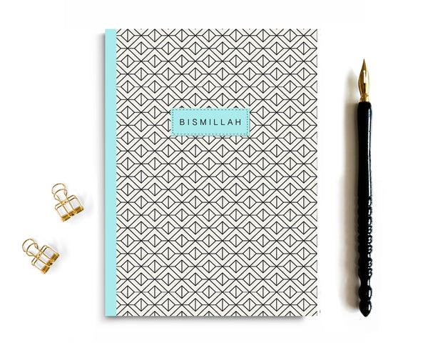 Geometric Bismillah Notebook - Aqua