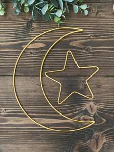 Gold Wire Crecent Moon and Star
